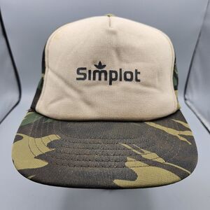 Vintage Simplot Camo Foam Made In USA Snapback Hat